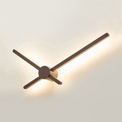 Crossed Lines Sconce Wall Light Metal Post Modern Wall Lamp in Brown for Living Room Brown C Clearhalo 'Cast Iron' 'Glass' 'Industrial' 'Modern wall lights' 'Modern' 'Tiffany' 'Traditional wall lights' 'Wall Lamps & Sconces' 'Wall Lights' Lighting' 758176