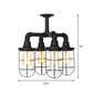 Black 3/4-Light Semi Mount Lighting Industrial Clear Glass Wire Cage Flush Lamp Fixture Clearhalo 'Ceiling Lights' 'Close To Ceiling Lights' 'Close to ceiling' 'Glass shade' 'Glass' 'Semi-flushmount' Lighting' 758489