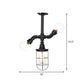 Antiqued Ball/Capsule Semi-Flush Ceiling Light 3 Bulbs Clear Glass Flush Mounted Lamp in Black with Cage Clearhalo 'Ceiling Lights' 'Close To Ceiling Lights' 'Close to ceiling' 'Glass shade' 'Glass' 'Semi-flushmount' Lighting' 758513