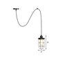 1 Light Hanging Ceiling Light Antiqued Cage Clear Glass Pendant Lamp Fixture in Black with Adjustable Cord Clearhalo 'Ceiling Lights' 'Glass shade' 'Glass' 'Industrial Pendants' 'Industrial' 'Middle Century Pendants' 'Pendant Lights' 'Pendants' 'Tiffany' Lighting' 758678