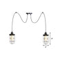 2/3/6-Bulb Clear Glass Multi Ceiling Light Industrial Black Caged Restaurant Swag Pendulum Lamp Clearhalo 'Ceiling Lights' 'Glass shade' 'Glass' 'Industrial Pendants' 'Industrial' 'Middle Century Pendants' 'Pendant Lights' 'Pendants' 'Tiffany' Lighting' 758687