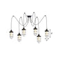 2/3/6-Bulb Clear Glass Multi Ceiling Light Industrial Black Caged Restaurant Swag Pendulum Lamp Clearhalo 'Ceiling Lights' 'Glass shade' 'Glass' 'Industrial Pendants' 'Industrial' 'Middle Century Pendants' 'Pendant Lights' 'Pendants' 'Tiffany' Lighting' 758697