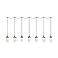 Black 3/5/7 Heads Multi Light Chandelier Farmhouse Clear Glass Cage Tandem Ceiling Lamp Clearhalo 'Ceiling Lights' 'Close To Ceiling Lights' 'Glass shade' 'Glass' 'Industrial Pendants' 'Industrial' 'Middle Century Pendants' 'Pendant Lights' 'Pendants' 'Tiffany' Lighting' 758714