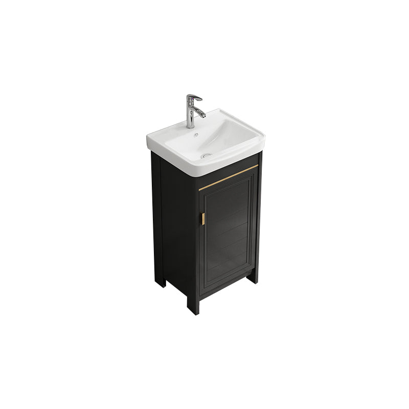 Rectangular Bathroom Vanity Single-Sink Glam Black Freestanding Vanity Set Vanity & Faucet 17"L x 14"W x 32"H Towel Bar Not Included Clearhalo 'Bathroom Remodel & Bathroom Fixtures' 'Bathroom Vanities' 'bathroom_vanities' 'Home Improvement' 'home_improvement' 'home_improvement_bathroom_vanities' 7588804