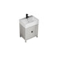 Rectangular Modern Bathroom Vanity White Metal Frame Single-Sink Vanity Set Vanity & Faucet 23"L x 17"W x 33"H Clearhalo 'Bathroom Remodel & Bathroom Fixtures' 'Bathroom Vanities' 'bathroom_vanities' 'Home Improvement' 'home_improvement' 'home_improvement_bathroom_vanities' 7589020