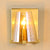 Gold Finish Rectangle Wall Sconce Post Modern 1 Bulb Metal Wall Lamp with Conic Amber Glass Shade Gold Clearhalo 'Cast Iron' 'Glass' 'Industrial' 'Modern wall lights' 'Modern' 'Tiffany' 'Traditional wall lights' 'Wall Lamps & Sconces' 'Wall Lights' Lighting' 758973