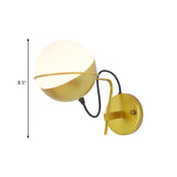 Gold Ball Wall Sconce Lighting Post Modern 1 Light Metallic Wall Lamp Fixture with Loop Clearhalo 'Cast Iron' 'Glass' 'Industrial' 'Modern wall lights' 'Modern' 'Tiffany' 'Traditional wall lights' 'Wall Lamps & Sconces' 'Wall Lights' Lighting' 759024