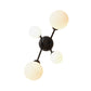 Modernism 4-Light Sconce Lighting with Cream Glass Shade Black/Gold Finish Orb Wall Mounted Lamp Fixture Clearhalo 'Cast Iron' 'Glass' 'Industrial' 'Modern wall lights' 'Modern' 'Tiffany' 'Traditional wall lights' 'Wall Lamps & Sconces' 'Wall Lights' Lighting' 759031