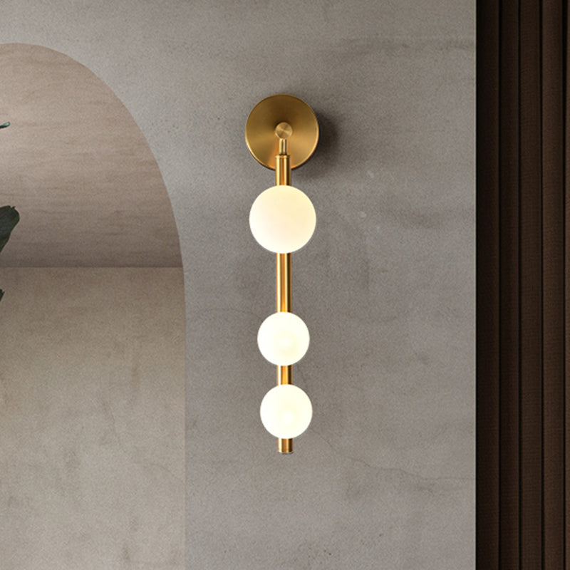 Vertical Linear Wall Mount Lighting Post-Modern Metal 3-Head Gold Finish Wall Sconce Lamp for Corner Gold Clearhalo 'Cast Iron' 'Glass' 'Industrial' 'Modern wall lights' 'Modern' 'Tiffany' 'Traditional wall lights' 'Wall Lamps & Sconces' 'Wall Lights' Lighting' 759037
