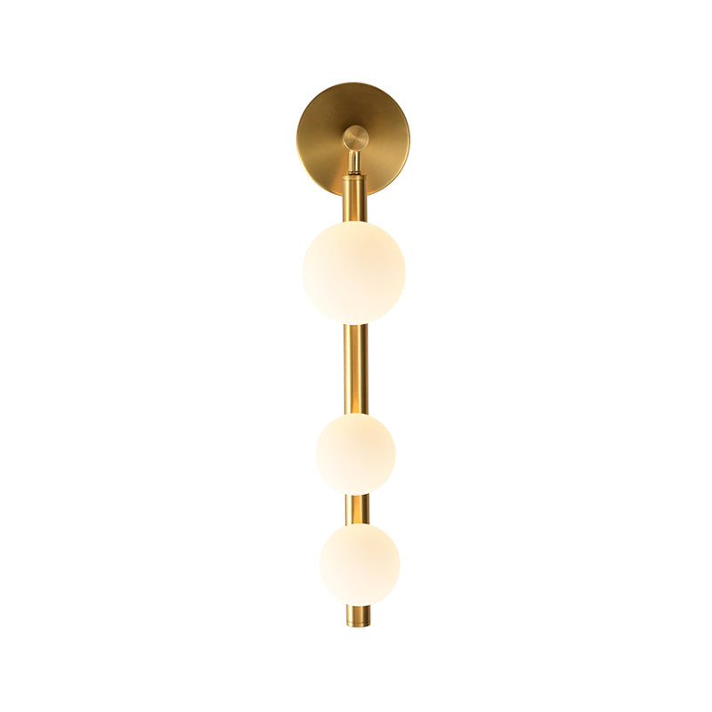 Vertical Linear Wall Mount Lighting Post-Modern Metal 3-Head Gold Finish Wall Sconce Lamp for Corner Clearhalo 'Cast Iron' 'Glass' 'Industrial' 'Modern wall lights' 'Modern' 'Tiffany' 'Traditional wall lights' 'Wall Lamps & Sconces' 'Wall Lights' Lighting' 759039