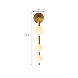 Vertical Linear Wall Mount Lighting Post-Modern Metal 3-Head Gold Finish Wall Sconce Lamp for Corner Clearhalo 'Cast Iron' 'Glass' 'Industrial' 'Modern wall lights' 'Modern' 'Tiffany' 'Traditional wall lights' 'Wall Lamps & Sconces' 'Wall Lights' Lighting' 759040