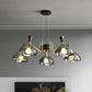 Modernism Dome Ceiling Chandelier Smoke Gray/Amber Glass 5 Bulbs Bedroom Pendant Light Fixture Clearhalo 'Ceiling Lights' 'Chandeliers' 'Modern Chandeliers' 'Modern' Lighting' 759087