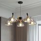 Modernism Dome Ceiling Chandelier Smoke Gray/Amber Glass 5 Bulbs Bedroom Pendant Light Fixture Clearhalo 'Ceiling Lights' 'Chandeliers' 'Modern Chandeliers' 'Modern' Lighting' 759092