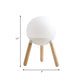 Globe Cream Glass Table Light Modern 1 Light White Small Desk Lamp with Tripod Wood Base Clearhalo 'Lamps' 'Table Lamps' Lighting' 759188