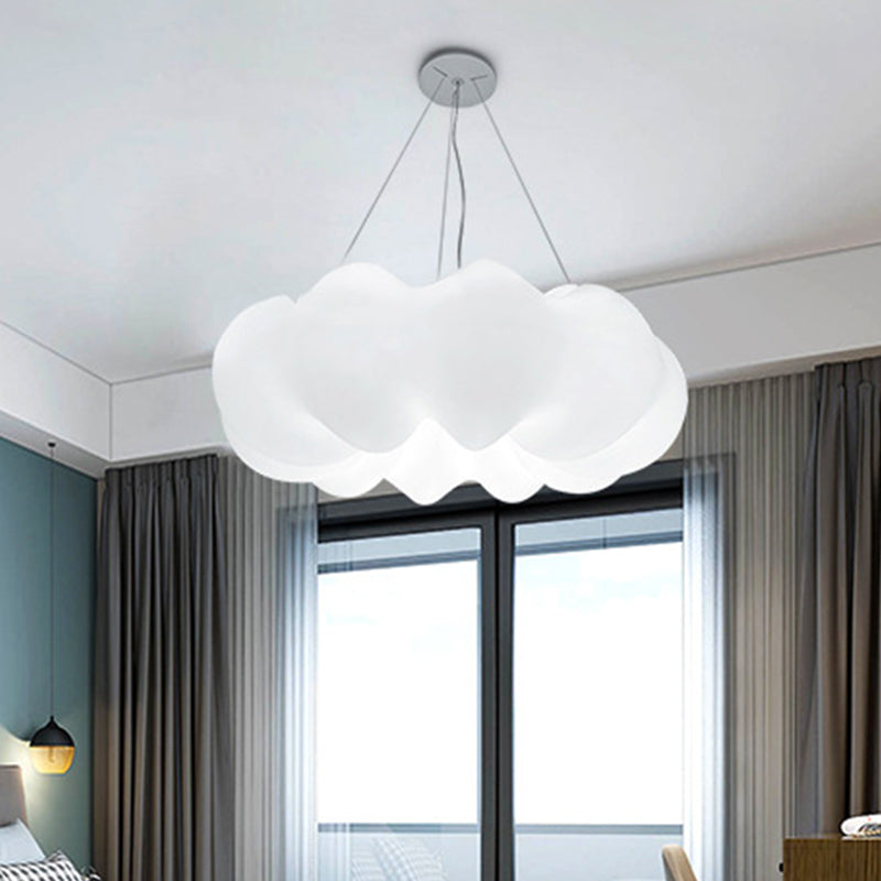 Cloud Bistro Pendant Lamp Plastic Minimalist Integrated LED Hanging Ceiling Light in White White Clearhalo 'Ceiling Lights' 'Pendant Lights' 'Pendants' Lighting' 759323_960900b5-62fa-4734-90fe-e10bc91c232b