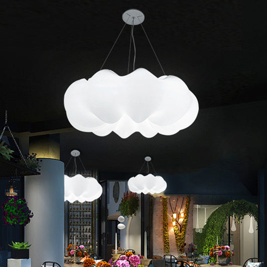 Cloud Bistro Pendant Lamp Plastic Minimalist Integrated LED Hanging Ceiling Light in White Clearhalo 'Ceiling Lights' 'Pendant Lights' 'Pendants' Lighting' 759324