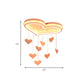 Waterfall Loving Heart Iron Ceiling Lamp Macaron Pink 21"/25" Wide LED Flush Mount Lighting for Bedroom Clearhalo 'Ceiling Lights' 'Close To Ceiling Lights' 'Close to ceiling' 'Flush mount' Lighting' 759364