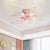 Pentacle Frame Iron Flush Mount Light Kids 5-Bulb Pink/Grey/Blue Semi Flush Ceiling Light for Baby Room Pink Clearhalo 'Ceiling Lights' 'Close To Ceiling Lights' 'Close to ceiling' 'Semi-flushmount' Lighting' 759388