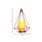 Candle Style Table Lamp Kids Iron Golden LED Nightstand Lighting with Triangle/Cactus Cage Clearhalo 'Night Lights' 'Wall Lights' Lighting' 759457