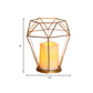 Kids Battery Powered LED Night Lamp Gold Diamond/Triangle/Hexagon Table Light with Iron Cage and Inner Candle Shade Clearhalo 'Night Lights' 'Wall Lights' Lighting' 759473