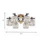 3/6 Heads Crystal Block Semi Flush Light Modern Black and Gold Cylinder Bedroom Ceiling Mounted Lamp Clearhalo 'Ceiling Lights' 'Close To Ceiling Lights' 'Close to ceiling' 'Semi-flushmount' Lighting' 759493