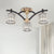 3/6 Heads Crystal Block Semi Flush Light Modern Black and Gold Cylinder Bedroom Ceiling Mounted Lamp 3 Black-Gold Clearhalo 'Ceiling Lights' 'Close To Ceiling Lights' 'Close to ceiling' 'Semi-flushmount' Lighting' 759494