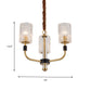 Brass 3/6 Lights Chandelier Lighting Minimalism Crystal Block Cylindrical Ceiling Pendant Lamp Clearhalo 'Ceiling Lights' 'Chandeliers' 'Modern Chandeliers' 'Modern' Lighting' 759543