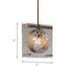 Global Beveled Crystal Pendant Modernism 1 Light Bedroom Hanging Ceiling Lamp with 2-Square Panel in Brass Clearhalo 'Ceiling Lights' 'Modern Pendants' 'Modern' 'Pendant Lights' 'Pendants' Lighting' 759551