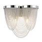 Tassels Living Room Sconce Lighting Metal 2-Light Contemporary LED Wall Lamp Fixture in Silver Clearhalo 'Cast Iron' 'Glass' 'Industrial' 'Modern wall lights' 'Modern' 'Tiffany' 'Traditional wall lights' 'Wall Lamps & Sconces' 'Wall Lights' Lighting' 759629