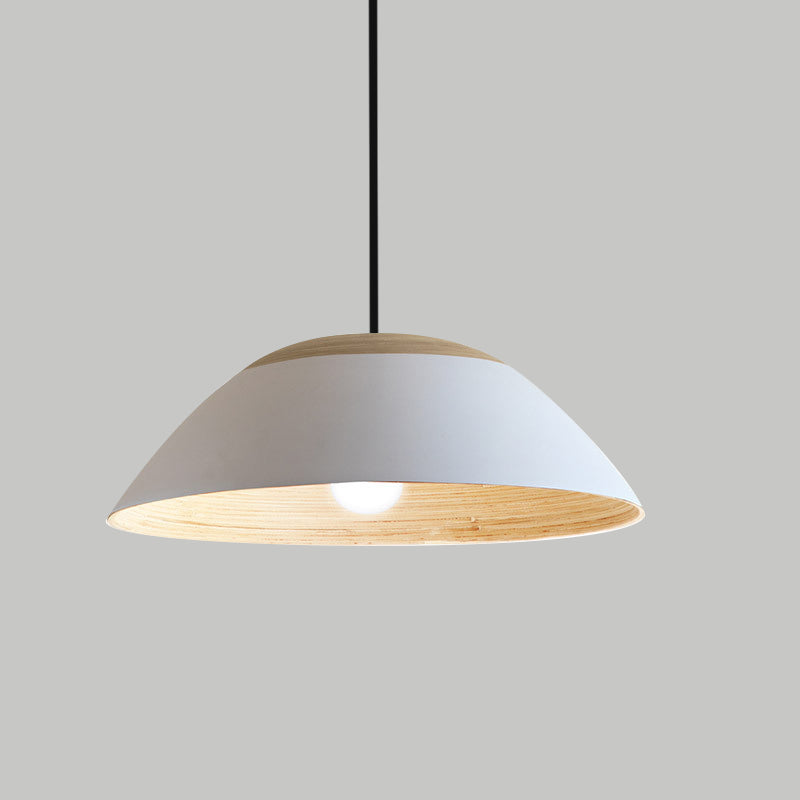 1 Bulb Restaurant Drop Pendant Light Modernist White/Black Ceiling Hang Fixture with Dome Metal Shade Clearhalo 'Ceiling Lights' 'Modern Pendants' 'Modern' 'Pendant Lights' 'Pendants' Lighting' 759666