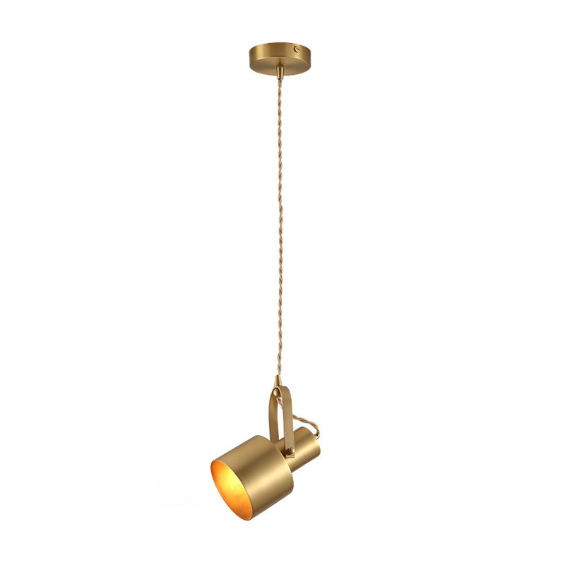 Brass Rotating Torch Pendant Lighting Postmodern 1 Head Metal Hanging Ceiling Light for Living Room Clearhalo 'Ceiling Lights' 'Modern Pendants' 'Modern' 'Pendant Lights' 'Pendants' Lighting' 759700