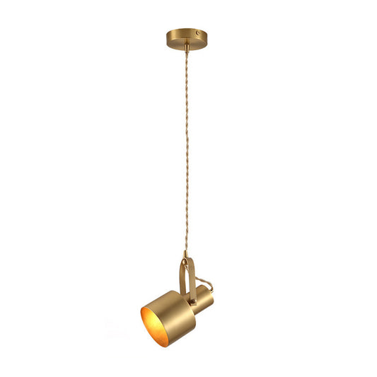Brass Rotating Torch Pendant Lighting Postmodern 1 Head Metal Hanging Ceiling Light for Living Room Clearhalo 'Ceiling Lights' 'Modern Pendants' 'Modern' 'Pendant Lights' 'Pendants' Lighting' 759700