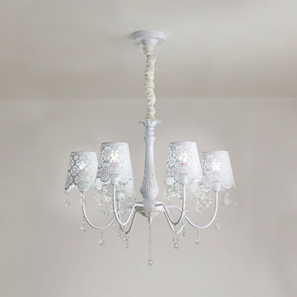 Modern Undertint Chandelier Empire Shade Metal Pendant Lighting with Crystal for Living Room Clearhalo 'Ceiling Lights' 'Chandeliers' Lighting' options 75989