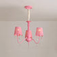 Modern Undertint Chandelier Empire Shade Metal Pendant Lighting with Crystal for Living Room 3 Pink Clearhalo 'Ceiling Lights' 'Chandeliers' Lighting' options 75992_2a80b392-2c4f-4cf5-b5d7-13d6d7a008c0