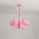 Modern Undertint Chandelier Empire Shade Metal Pendant Lighting with Crystal for Living Room Clearhalo 'Ceiling Lights' 'Chandeliers' Lighting' options 75993