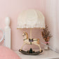 Kids Lace Flared/Dome Fabric Table Lamp 1 Head Night Stand Light in White with Rocking Horse Seesaw Base Clearhalo 'Lamps' 'Table Lamps' Lighting' 760099