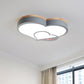 Acrylic Love Shaped LED Flush Mount Nordic White/Grey/Green-Wood Ceiling Flush Mount Lighting Fixture for Kids Bedroom Clearhalo 'Ceiling Lights' 'Close To Ceiling Lights' 'Close to ceiling' 'Flush mount' Lighting' 760448