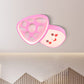 Cartoon Smiley Mushroom Iron Flush Light LED Surface Ceiling Lamp in Blue/Pink for Kindergarten Clearhalo 'Ceiling Lights' 'Close To Ceiling Lights' 'Close to ceiling' 'Flush mount' Lighting' 760468