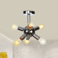 Chrome/Gold Sputnik Semi Flush Mount Vintage Iron 6/9/12 Lights Restaurant Flush Ceiling Lamp Fixture Clearhalo 'Ceiling Lights' 'Close To Ceiling Lights' 'Close to ceiling' 'Semi-flushmount' Lighting' 760697
