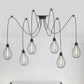 Iron Pear Cage Multiple Hanging Light Vintage 2/3/6-Light Coffee House Swag Pendulum Lamp in Black 6 Black Clearhalo 'Art Deco Pendants' 'Black' 'Cast Iron' 'Ceiling Lights' 'Ceramic' 'Crystal' 'Industrial Pendants' 'Industrial' 'Metal' 'Middle Century Pendants' 'Pendant Lights' 'Pendants' 'Rustic Pendants' 'Tiffany' Lighting' 760785