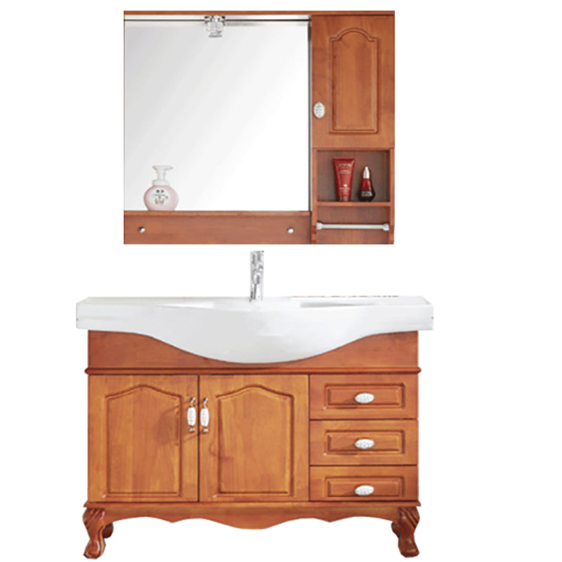 Traditional Wood Sink Vanity Freestanding Bathroom Sink Vanity with Mirror Vanity & Faucet & Mirror Cabinet https: res.litfad.com site img item 2023 02 05 7610693 1200x1200.jpg Clearhalo 'Bathroom Remodel & Bathroom Fixtures' 'Bathroom Vanities' 'bathroom_vanities' 'Home Improvement' 'home_improvement' 'home_improvement_bathroom_vanities' 7610693