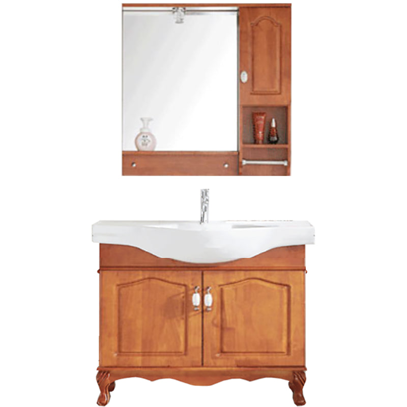 Traditional Wood Sink Vanity Freestanding Bathroom Sink Vanity with Mirror Vanity & Faucet & Mirror Cabinet https: res.litfad.com site img item 2023 02 08 7610698 1200x1200.jpg Clearhalo 'Bathroom Remodel & Bathroom Fixtures' 'Bathroom Vanities' 'bathroom_vanities' 'Home Improvement' 'home_improvement' 'home_improvement_bathroom_vanities' 7610698