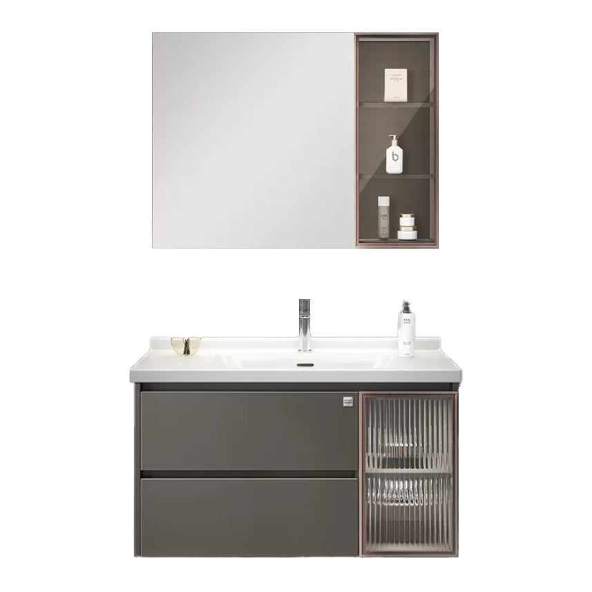 Rectangular Vanity Set Modern Ceramic Top Single-Sink Wall Mount Bath Vanity Vanity & Faucet & Mirror Cabinet https: res.litfad.com site img item 2023 02 25 7610711 1200x1200.jpg Clearhalo 'Bathroom Remodel & Bathroom Fixtures' 'Bathroom Vanities' 'bathroom_vanities' 'Home Improvement' 'home_improvement' 'home_improvement_bathroom_vanities' 7610711