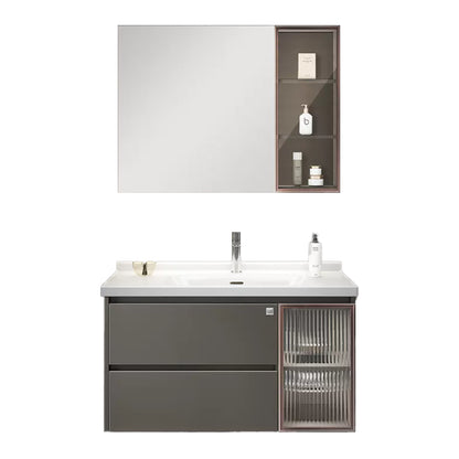 Rectangular Vanity Set Modern Ceramic Top Single-Sink Wall Mount Bath Vanity Vanity & Faucet & Mirror Cabinet https: res.litfad.com site img item 2023 02 25 7610711 1200x1200.jpg Clearhalo 'Bathroom Remodel & Bathroom Fixtures' 'Bathroom Vanities' 'bathroom_vanities' 'Home Improvement' 'home_improvement' 'home_improvement_bathroom_vanities' 7610711
