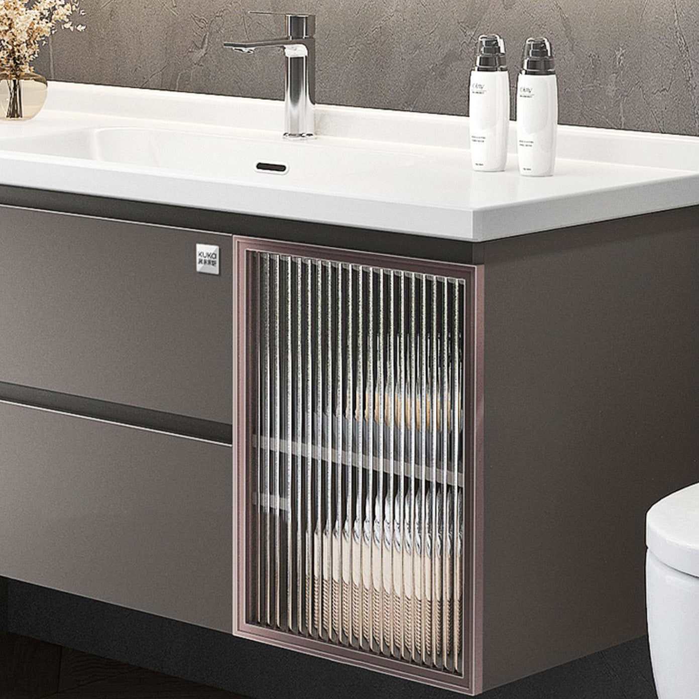 Rectangular Vanity Set Modern Ceramic Top Single-Sink Wall Mount Bath Vanity Clearhalo 'Bathroom Remodel & Bathroom Fixtures' 'Bathroom Vanities' 'bathroom_vanities' 'Home Improvement' 'home_improvement' 'home_improvement_bathroom_vanities' 7610719