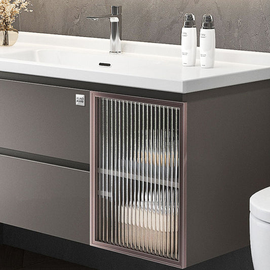 Rectangular Vanity Set Modern Ceramic Top Single-Sink Wall Mount Bath Vanity Clearhalo 'Bathroom Remodel & Bathroom Fixtures' 'Bathroom Vanities' 'bathroom_vanities' 'Home Improvement' 'home_improvement' 'home_improvement_bathroom_vanities' 7610719