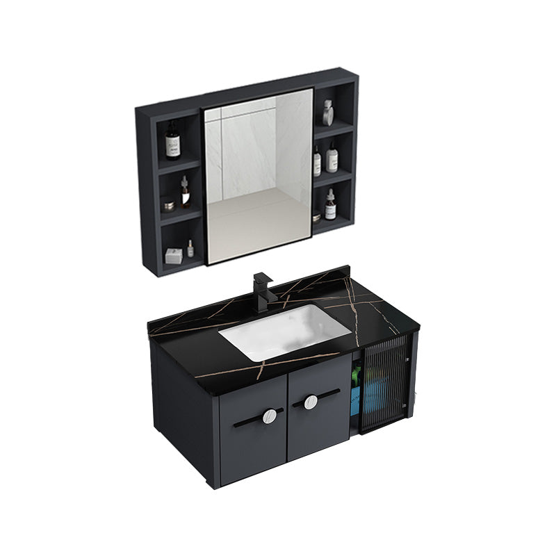 Modern Metal Frame Bath Vanity Single Rectangular Freestanding Vanity Vanity & Faucet & Mirror Cabinet https: res.litfad.com site img item 2023 02 14 7610758 1200x1200.jpg Clearhalo 'Bathroom Remodel & Bathroom Fixtures' 'Bathroom Vanities' 'bathroom_vanities' 'Home Improvement' 'home_improvement' 'home_improvement_bathroom_vanities' 7610758