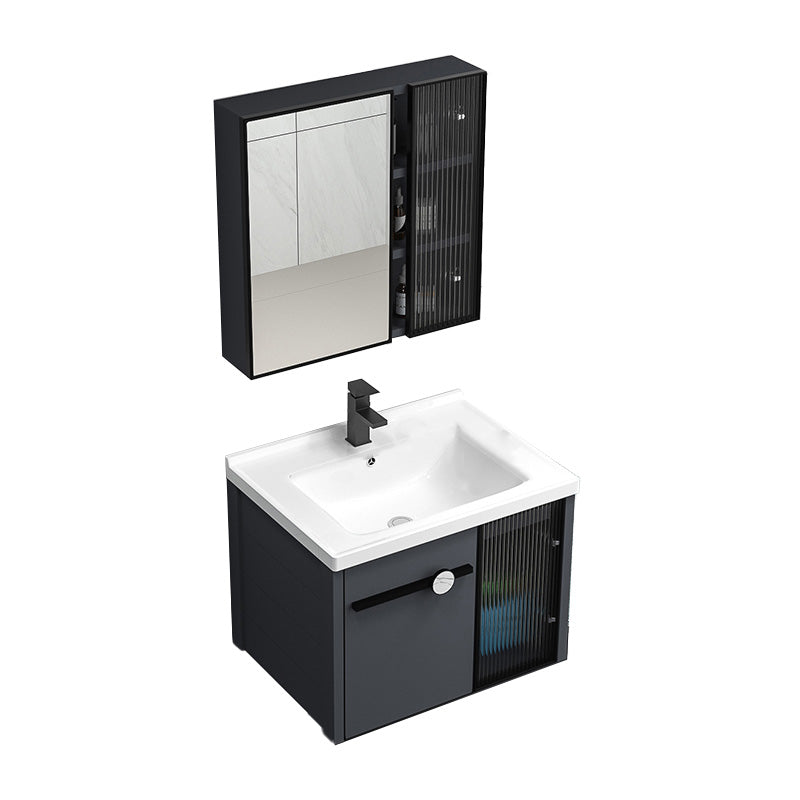 Modern Metal Frame Bath Vanity Single Rectangular Freestanding Vanity Vanity & Faucet & Mirror Cabinet https: res.litfad.com site img item 2023 02 09 7610764 1200x1200.jpg Clearhalo 'Bathroom Remodel & Bathroom Fixtures' 'Bathroom Vanities' 'bathroom_vanities' 'Home Improvement' 'home_improvement' 'home_improvement_bathroom_vanities' 7610764