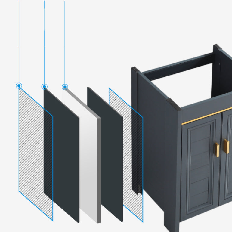 Glam Single Bathroom Vanity Blue Ceramic Top Rectangular Bath Vanity Clearhalo 'Bathroom Remodel & Bathroom Fixtures' 'Bathroom Vanities' 'bathroom_vanities' 'Home Improvement' 'home_improvement' 'home_improvement_bathroom_vanities' 7610787