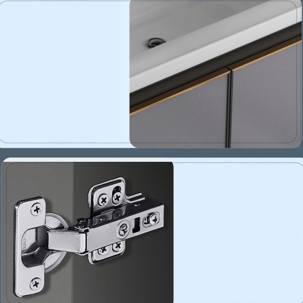 Metal Base Modern Bathroom Vanity Wall Mount Single-Sink Rectangular Vanity Set Clearhalo 'Bathroom Remodel & Bathroom Fixtures' 'Bathroom Vanities' 'bathroom_vanities' 'Home Improvement' 'home_improvement' 'home_improvement_bathroom_vanities' 7610865